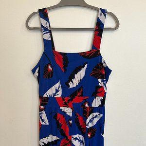 Express feather print culotte jumpsuit